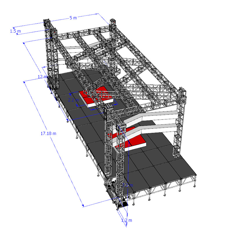 retractable round wedding stage for sale with high quality aluminum 6061-T6 material