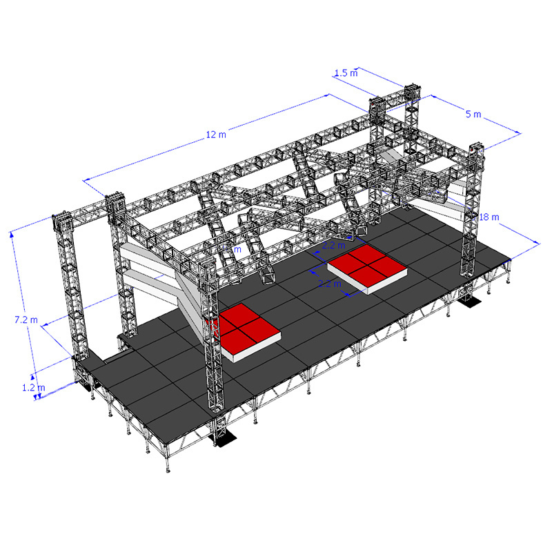 retractable round wedding stage for sale with high quality aluminum 6061-T6 material