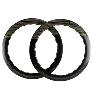 New 700C Carbon Road Disc Rim Marbled Wavy Shape 24H Carbon Gravel Tubeless Wheels