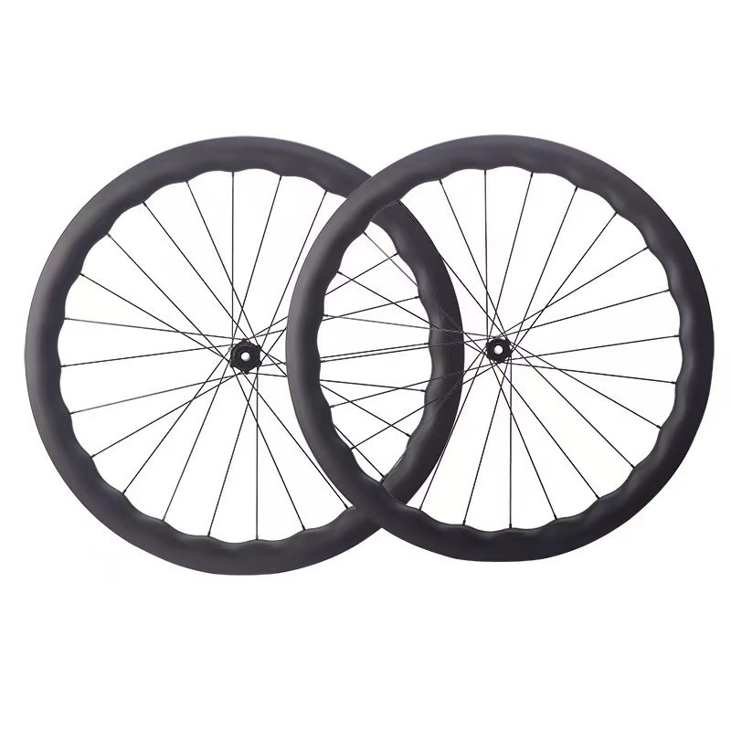 RUJIXU 4550 Carbon Fiber UD Matte Center Lock Hub Disc Road Wheelset For Road Racing Bike Wheels