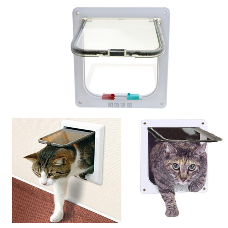 Hot Selling Plastic Multifunctional Cats Window Hole Smart Pet Door Controlled Access Safe Lockable Cat Door