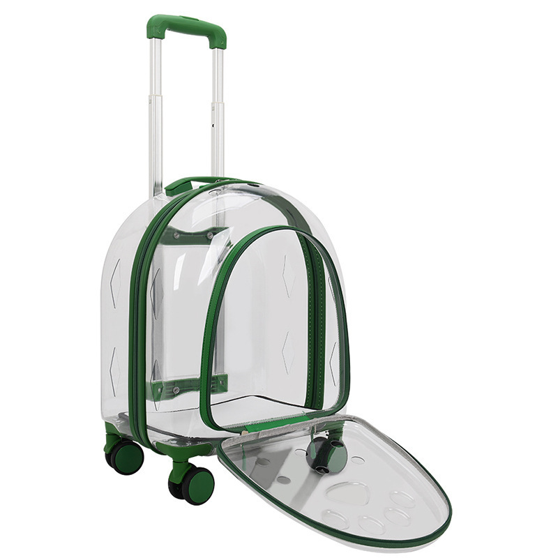 Transparent Capsule Portable Pet Bag Carrier Luggage Case Trolley Case with Wheels