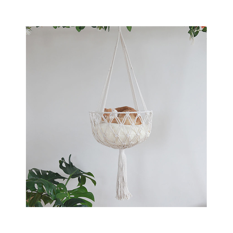 New Design Bohemian Cotton Rope Cat Nest Hanging Basket Moisture-proof Breathable Durable Cat Bed Hammock