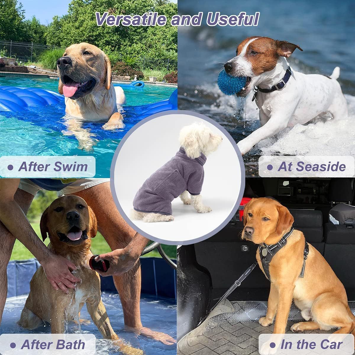 Wholesale Adjustable Wrapped Pet Bathrobe Microfiber Super Absorbent Soft Dog Towels Dog Dry Robe Coat