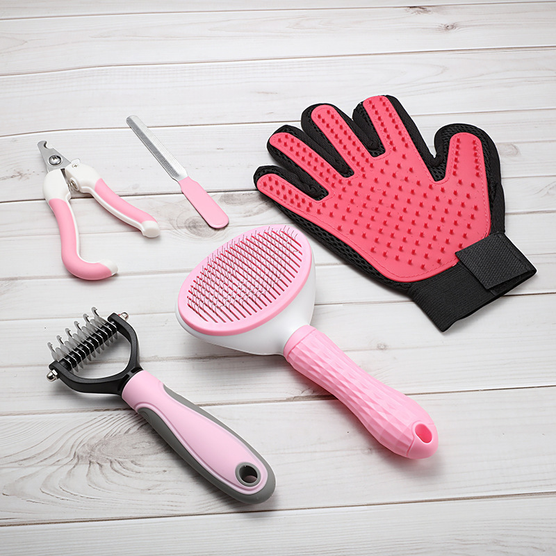 Fast Delivery 5 In 1 Pet Dog Grooming Cleaning Kit Tools Set For Dogs And Cats Dog Grooming Kit