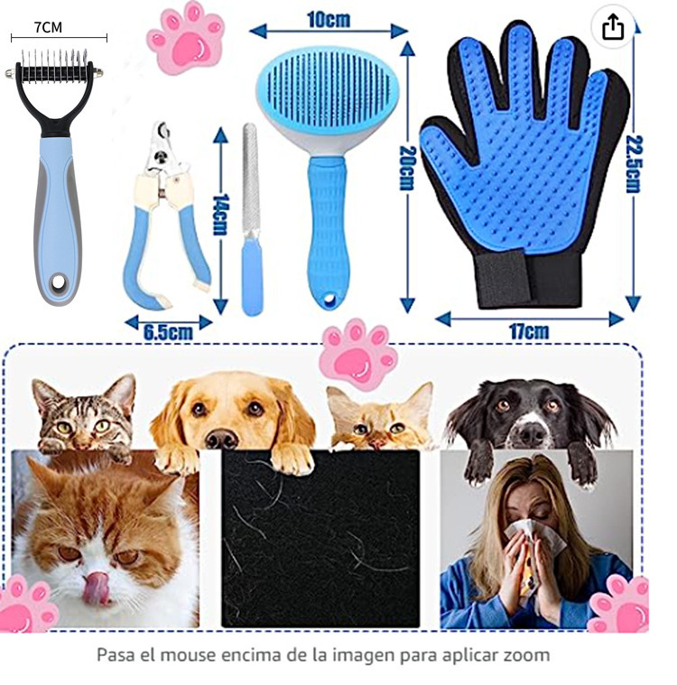 Fast Delivery 5 In 1 Pet Dog Grooming Cleaning Kit Tools Set For Dogs And Cats Dog Grooming Kit