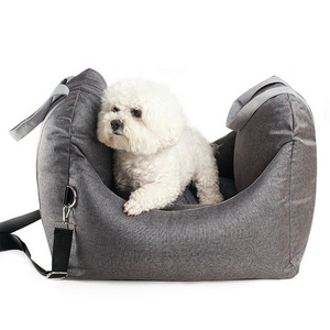 Hot Selling Quality Safe Removable Waterproof Dog Car Seat Bed Comfortable Detachable Console Dog Car Seat