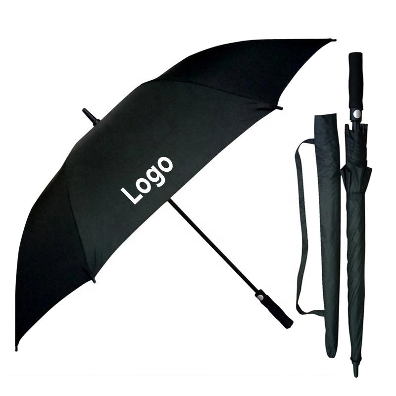 Anti-UV Factory Cheap custom  logo printing uv protective auto open extra large advertising golf umbrella 1 layer red