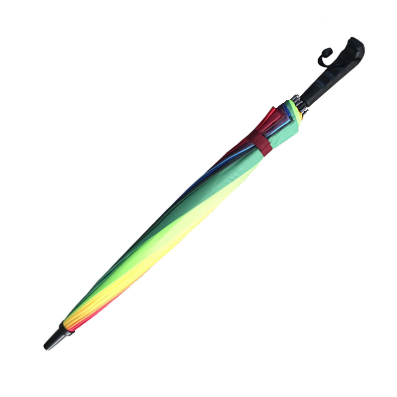 Zhejiang Supplier wholesale windproof 16 ribs large multicolor custom golf Straight rainbow umbrella For Sale