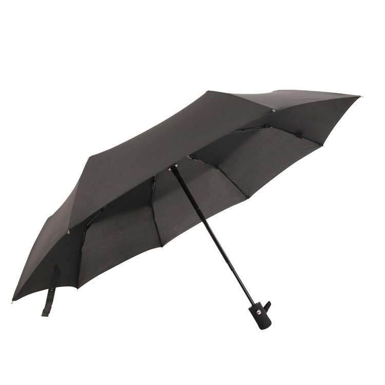 2022 umbrella travel umbrella black pongee waterproof auto open Paraguas 8 10 12 ribs 3 Folding UV Automatic umbrella