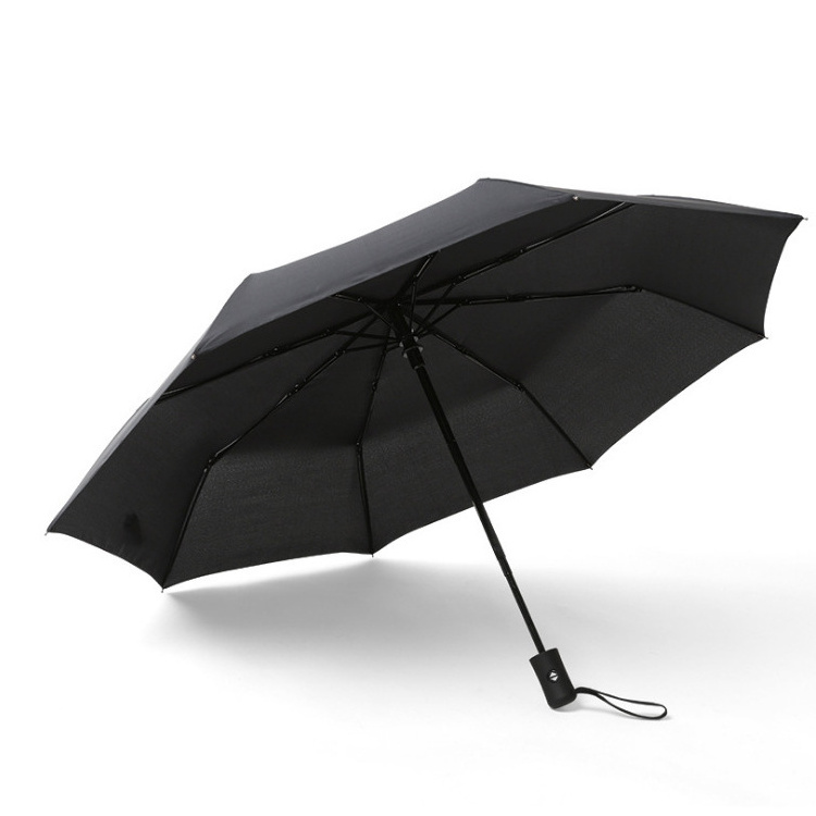 2022 umbrella travel umbrella black pongee waterproof auto open Paraguas 8 10 12 ribs 3 Folding UV Automatic umbrella