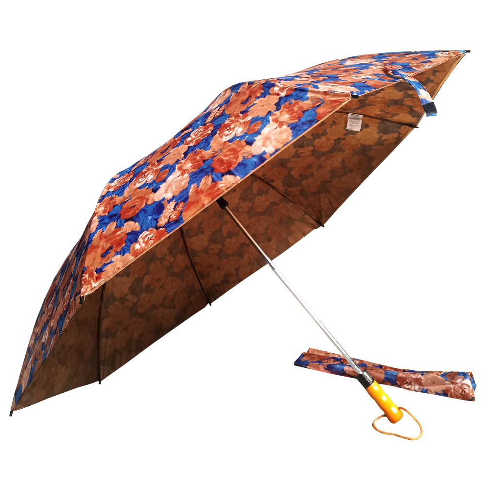 High Quality Auto Open Fiberglass Ribs Wooden Handle two fold golf umbrella