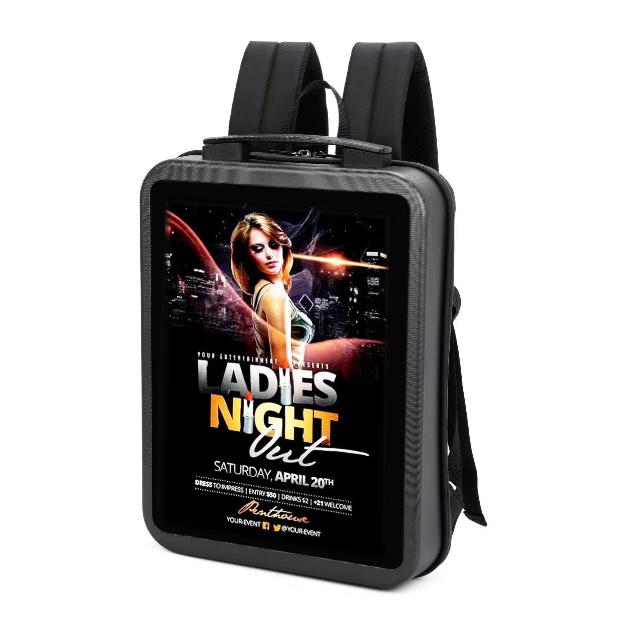 Waterproof App Control Programable Led Bag Human Billboard Advertising Light Up Led Display Backpack