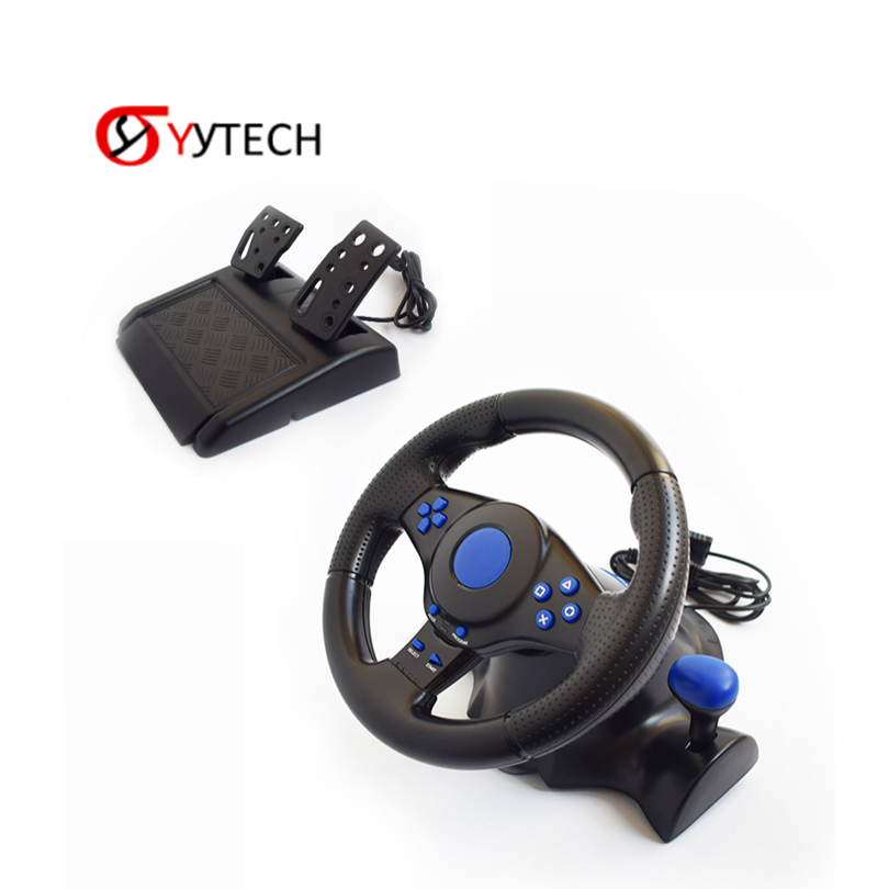 SYYTECH Game Joystick Racing Dual-Motor Feedback Steering Gaming Car Driving Steering Wheel Kit for PS2 PS3 PS4 PC NS Xbox one