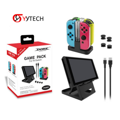 SYYTECH Game Controller TPU Case Charging Cable Folding Stand Kit for Nintendo Switch NS Game Accessories