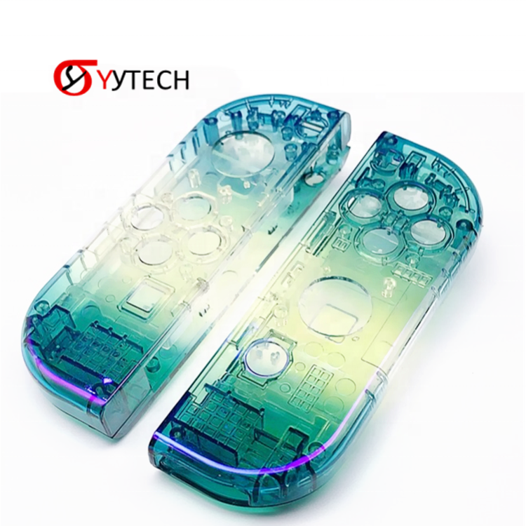 SYYTECH Game Controller DIY Transparent Crystal Gradient Colour Replacement Shell for Nintendo Switch NS Joy Con Accessories