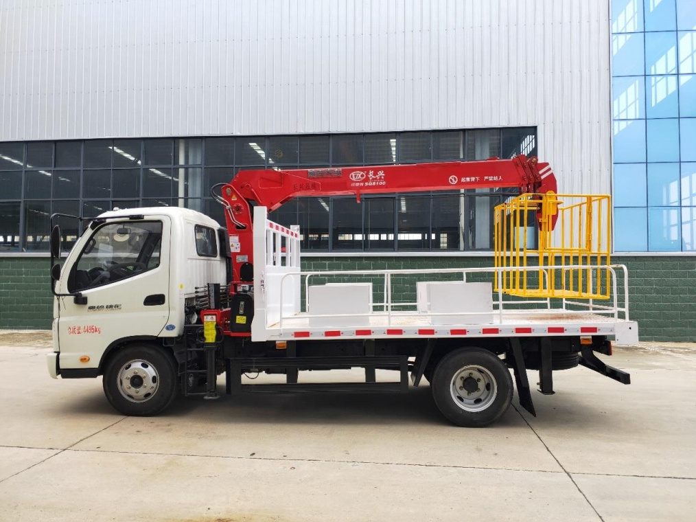 China Foton light truck M3 pumping unit inspection and repair vehicle Mounted Crane Mobile mini truck cranes