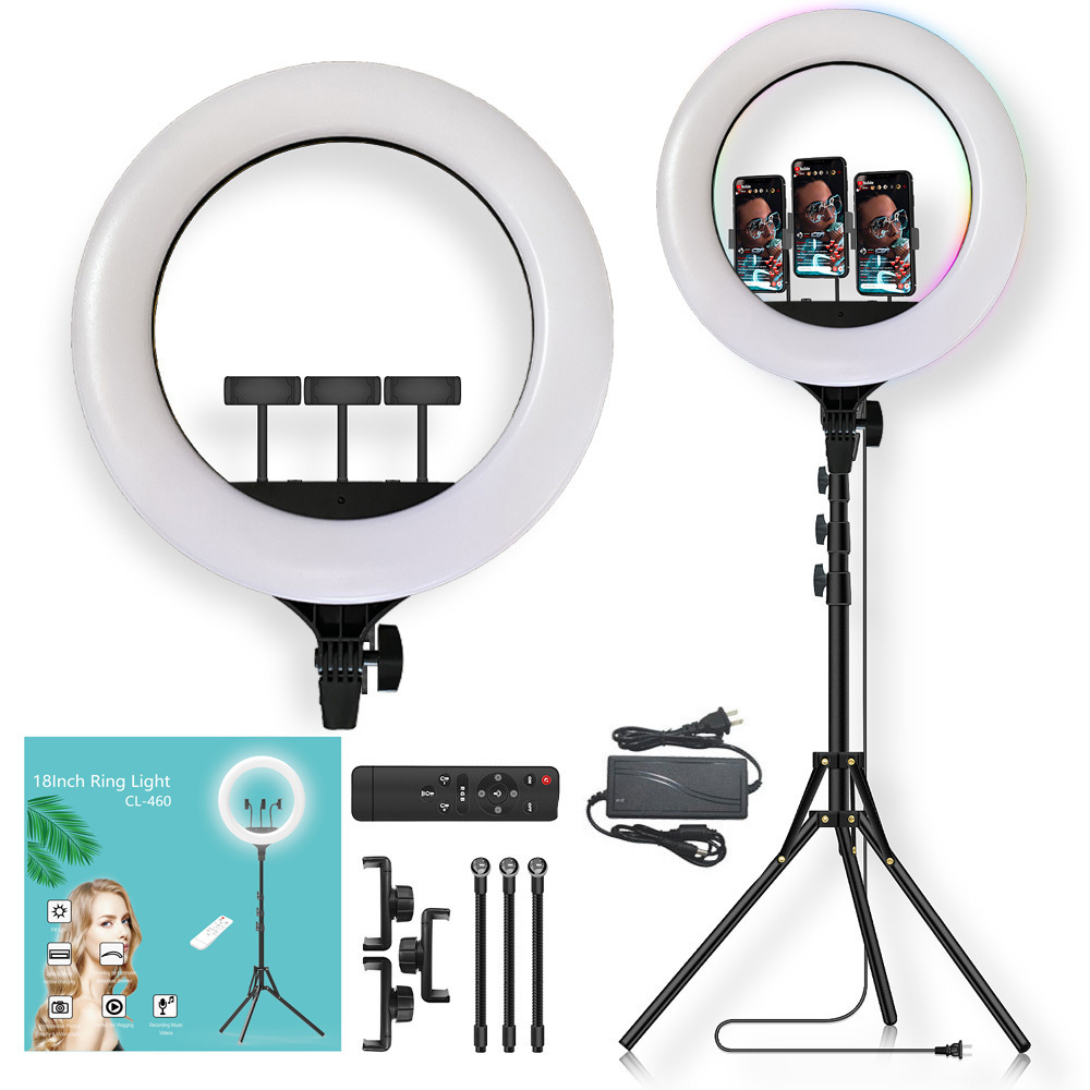 100W Led Selfie Ring Light 22inch Big Size Lash Lamp 3000-6500K with USB Charging for Live Streaming