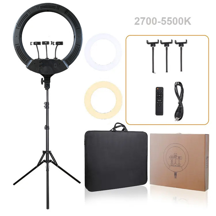 100W Led Selfie Ring Light 22inch Big Size Lash Lamp 3000-6500K with USB Charging for Live Streaming