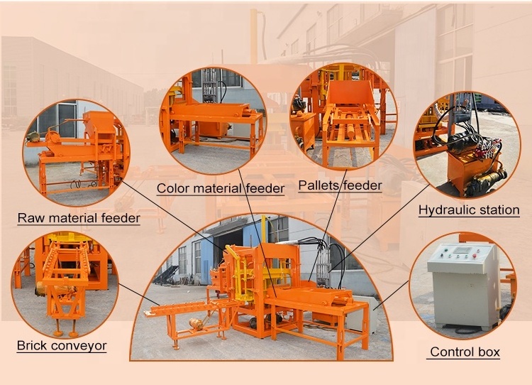 QTF3-20 Color Interlock Paver Cement Block Brick Making Machine Molds Concrete Hollow Block and Paver One Free Mould 680-530mm