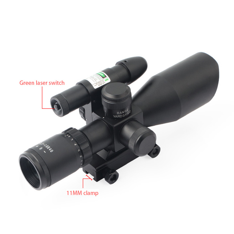 Optics 40mm Scopes Hunting Sighting Telescope 1x40 Laser Sight With Reflex Green Scope