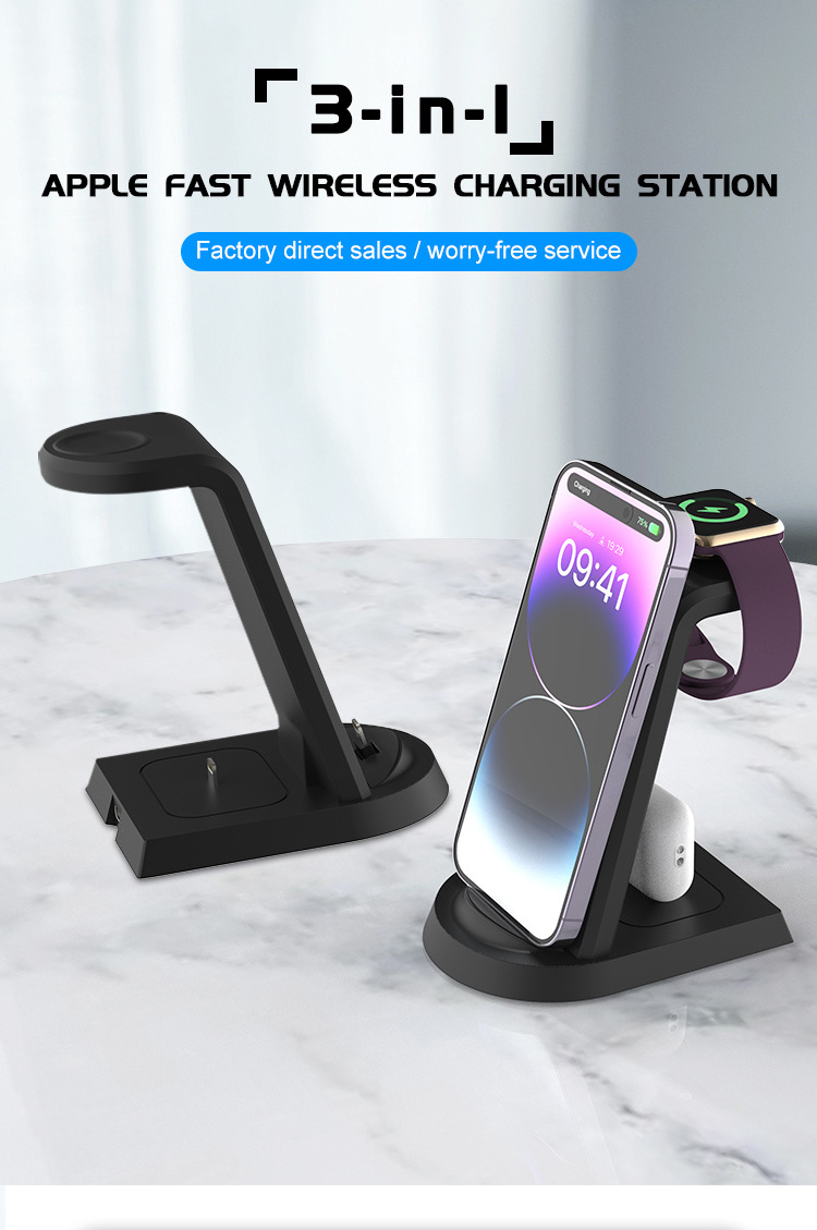 New Arrival Watch Wireless Charger Mobile Phone Holder 3 In 1 Charging Station Stand