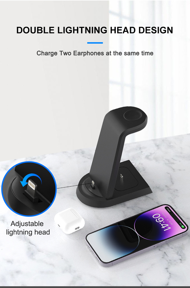 New Arrival Watch Wireless Charger Mobile Phone Holder 3 In 1 Charging Station Stand