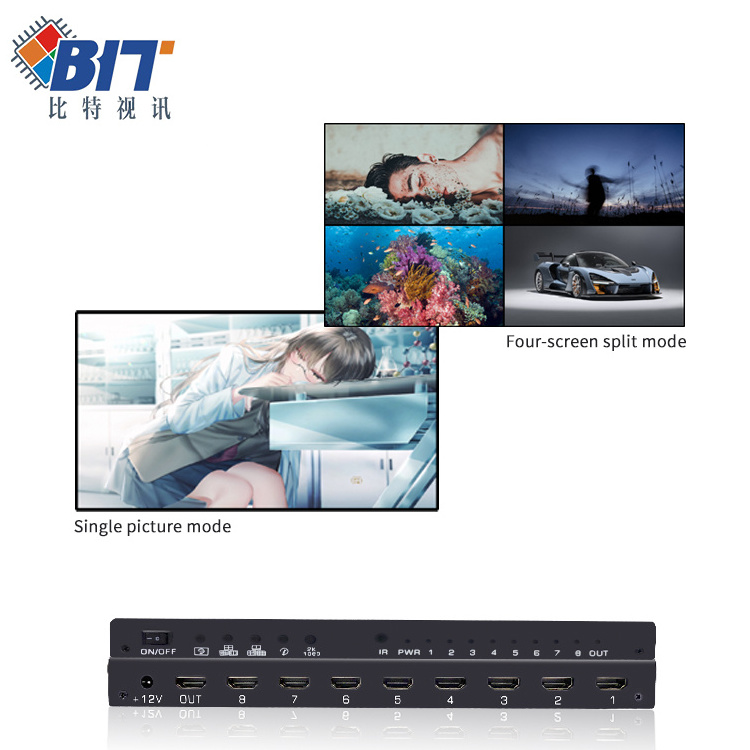 Support seamless switch 1080P 2K quad screen splitter hdmi multiviewer with seamless switcher