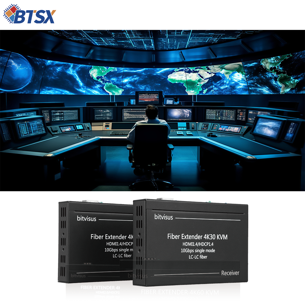 Bitvisus 4096x2160@30Hz 10km 4K RS232 USB-KVM Function HDMI fiber optic extender