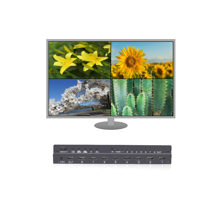 Support seamless switch 1080P 2K quad screen splitter hdmi multiviewer with seamless switcher