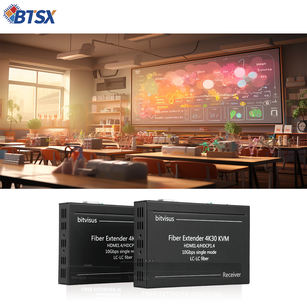 Bitvisus 4096x2160@30Hz 10km 4K RS232 USB-KVM Function HDMI fiber optic extender