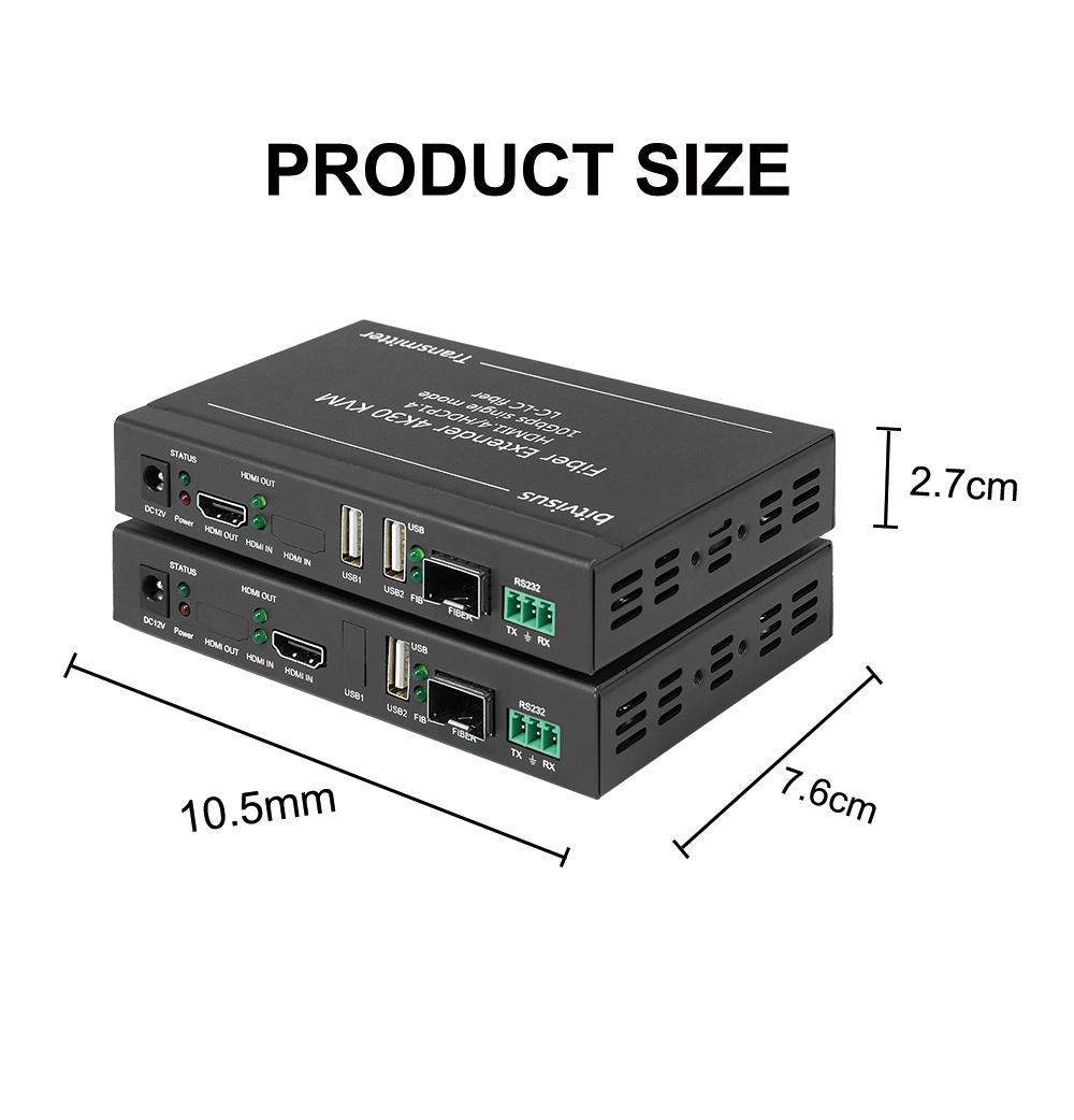 Bitvisus 4096x2160@30Hz RS232 10km 10.2Gbps 4K30 kvm hdmi fiber extender