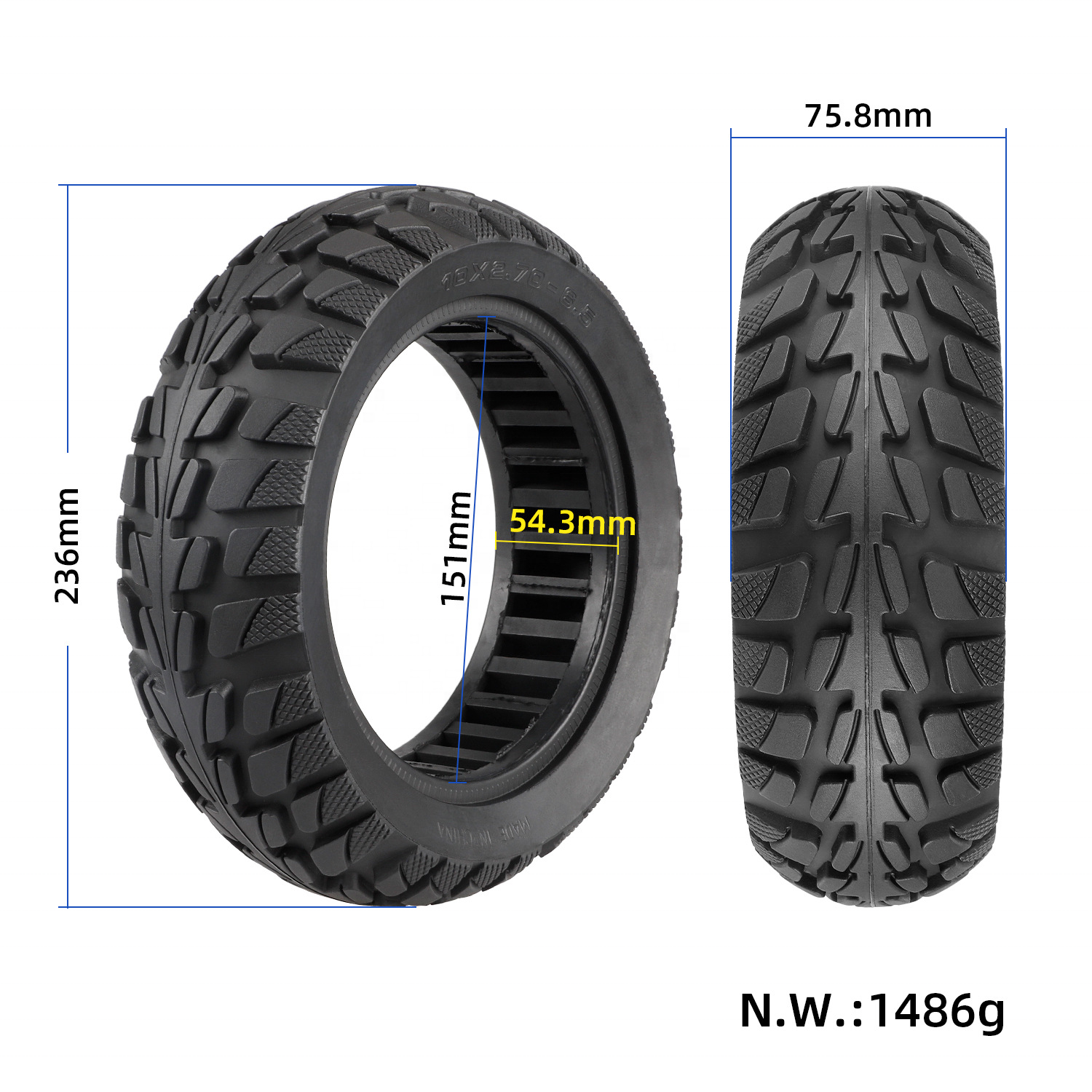 10x2.75 Solid Tire for Kugoo G-Booster G2 Pro for Speedway 5 Dualtron 3 Non-Pneumatic Tyre Accessories 85/65-6.5 Tires