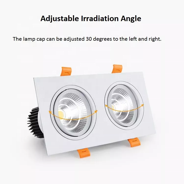 manufactured in China Factory Wholesale 7W double head recessed LED ceiling light Down lights Gimbal Square Spot Light