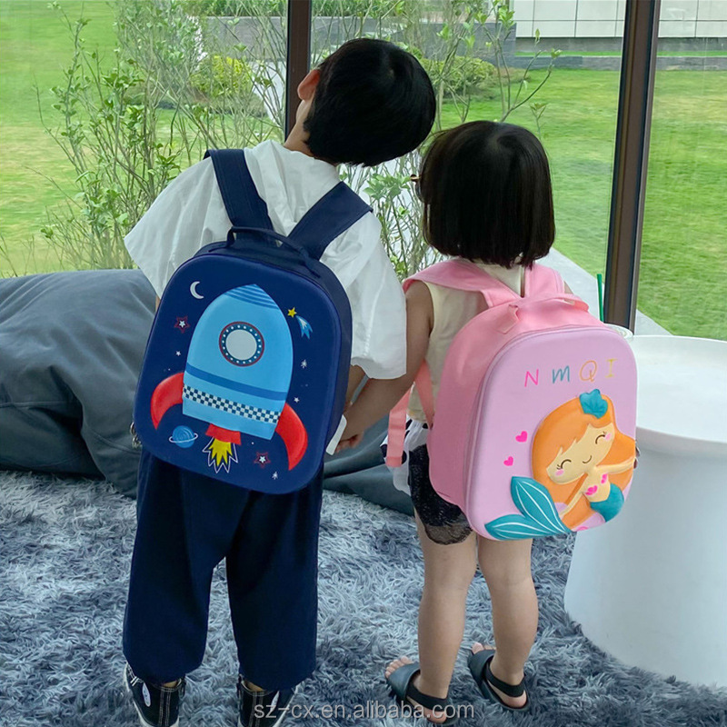 Toddler kindergarten boys girls cartoon rocket cat dinosaur print back pack bookbag kids children's backpack school bags