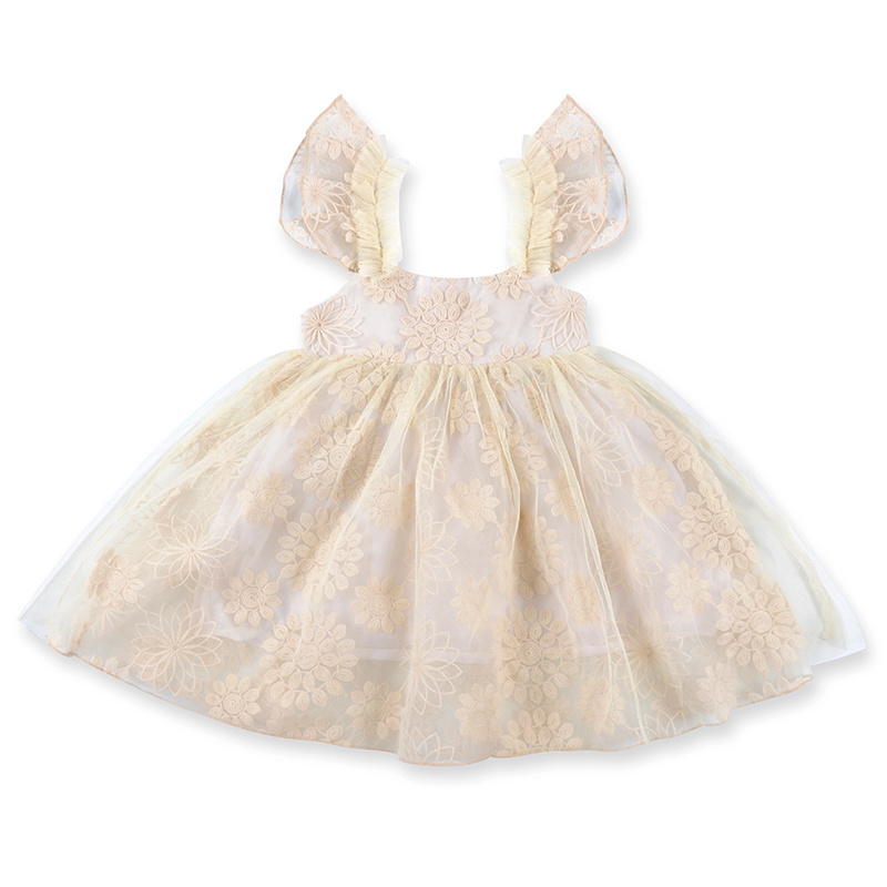 Flower Kids Party Dress For Girl Birthday Fancy Children Bridesmaid Costume Baby Tulle  Gown For Kids Girl Party Dress