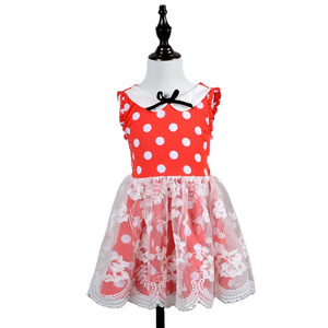 Fashion Kids Performance Costume Bow Knot Skirt Holiday Birthday Party Mouse Minnie Lace Tutu Cotton Summer minnie dress