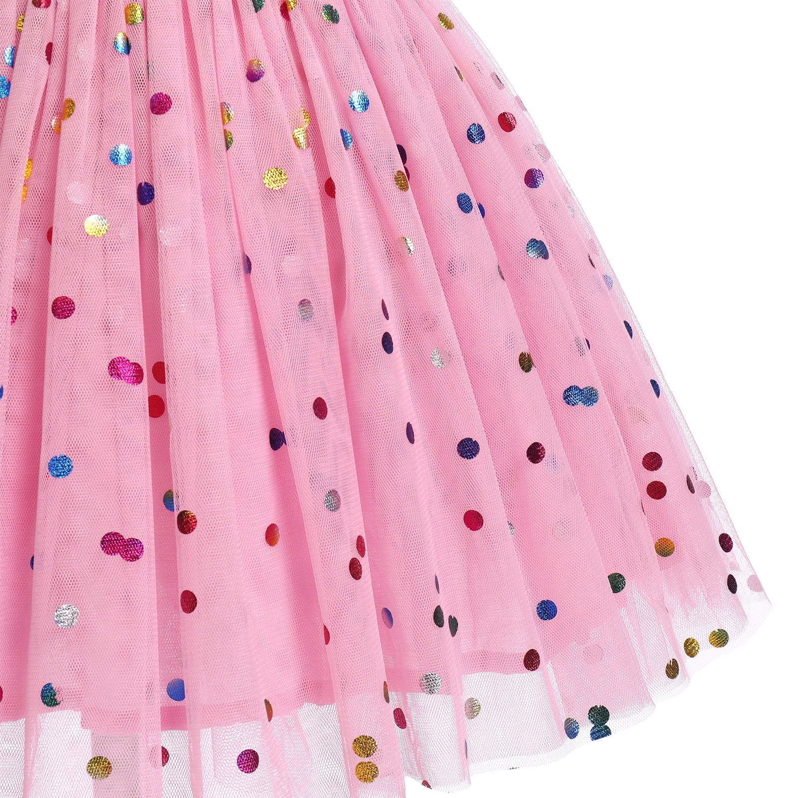 New Design Butterfly Tulle Midi Dress Ruffle Sleeves Square Neck A Lined Dress Zipper Back Summer Dresses for Little Girls