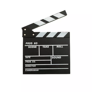 Wooden Black Clapboard Director TV Film Movie Cut Action Scene Clapper Board Slate