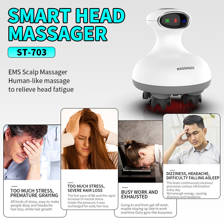 New Popular EMS Red Light For Choice Easy Use Hair Scalp Massager