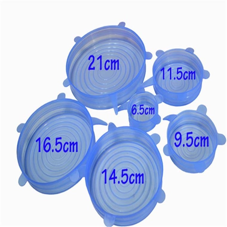 Hot sale Silicone Stretch Lid, Set of 6pcs Silicone Fresh Lid for Bowl Flexible Lid