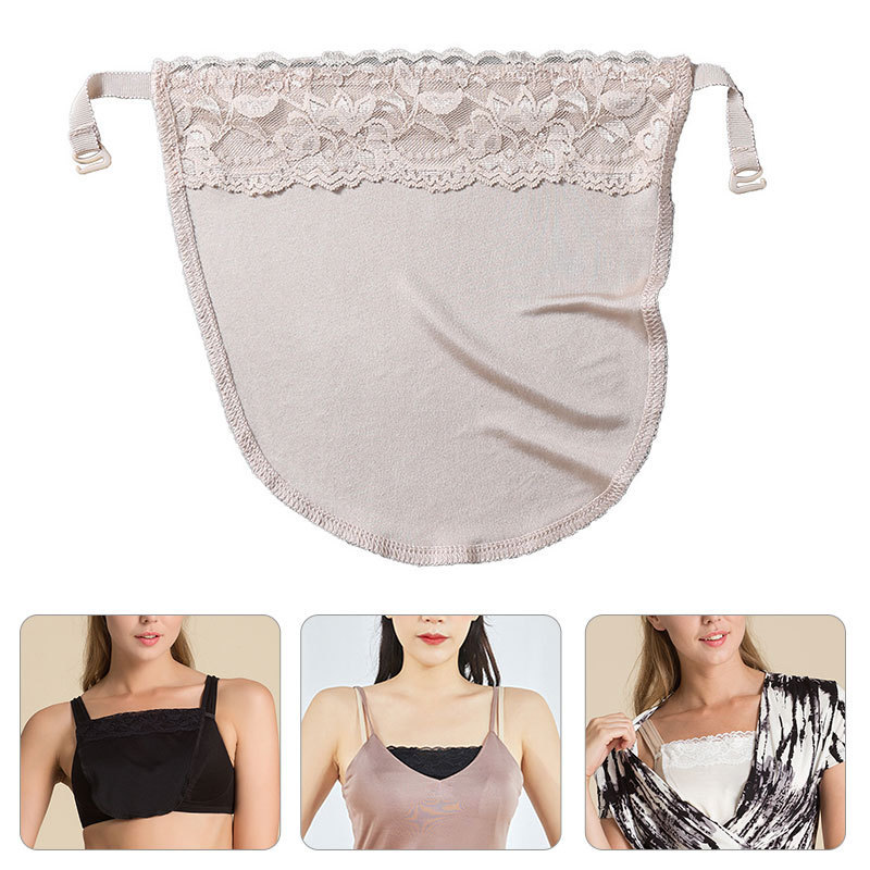 Women Quick Easy Clip-on Lace Mock Camisole Bra Insert Wrapped Chest Overlay Modesty Panel