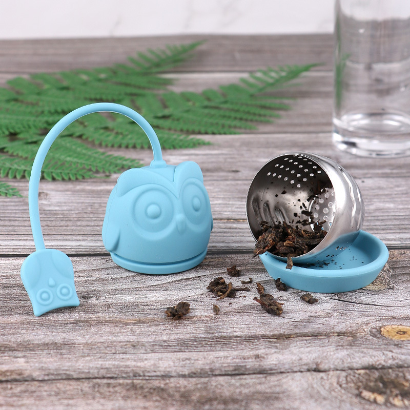 New Arrival Stainless Steel Silicone Tea Strainer Filter Creative Animal Shape Little Man Tea Bag Flavoring Ball Tea Maker