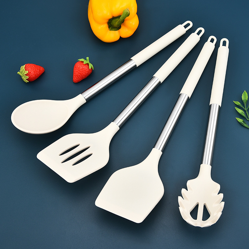 Food Grade Silicone Kitchen Utensil 12 pcs Cooking Utensils Set Stainless Steel Silicone Cooking Tool Nonstick Cookware