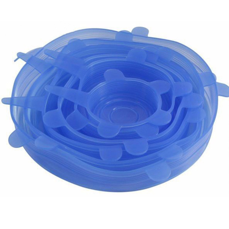 Hot sale Silicone Stretch Lid, Set of 6pcs Silicone Fresh Lid for Bowl Flexible Lid