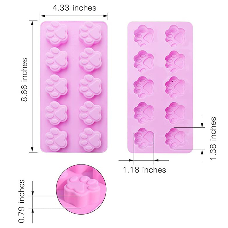 Dog Footprint Silicone Mold Cake Molds Bone Cookie Cutter Fondant 3D DIY Cat Paw Silicone Bakeware Molds Baking Accessories