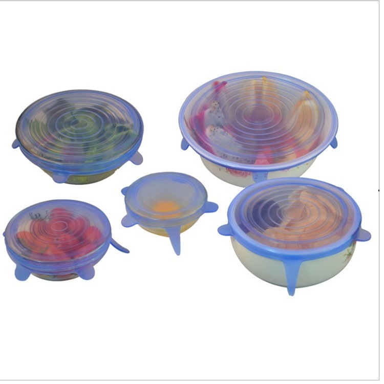 Hot sale Silicone Stretch Lid, Set of 6pcs Silicone Fresh Lid for Bowl Flexible Lid