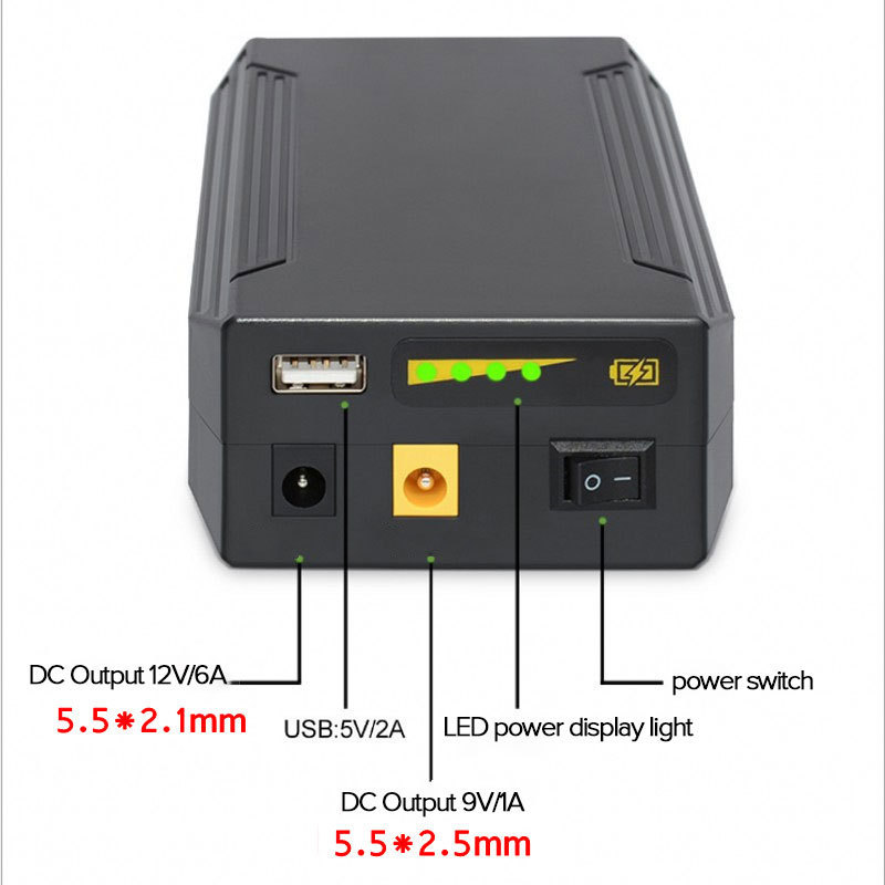 Wifi Router Ip Camera UPS 18650 Lithium Battery Backup Power Supply DC Online Portable 5V 9V 12V 1A Mini UPS For CCTV