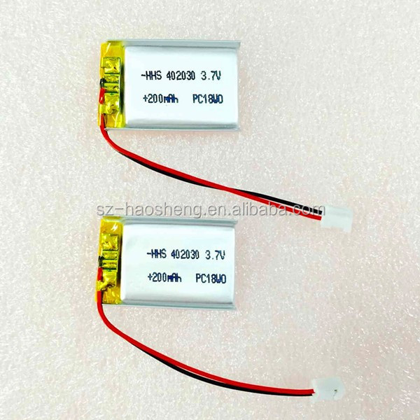 Hot selling rechargeable battery 3.7v 180 mah li po battery 402030 for camera pen