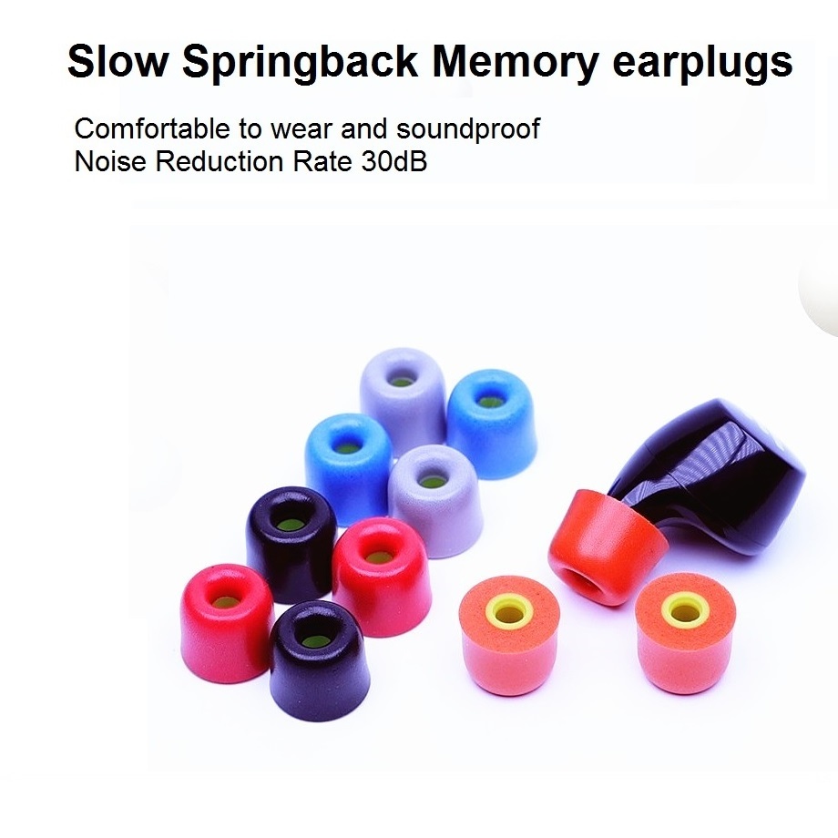 In-ear memory earplugs foam zips Earphone silicone sleeve comfortable earbud Sound insulation Elimination of noise